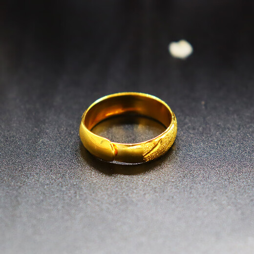 KZD Old Phoenix 999 gold-plated ring for men and women, light luxury niche design, adjustable gold-plated wedding finger, car flower diamond pattern ring 5 mm wide