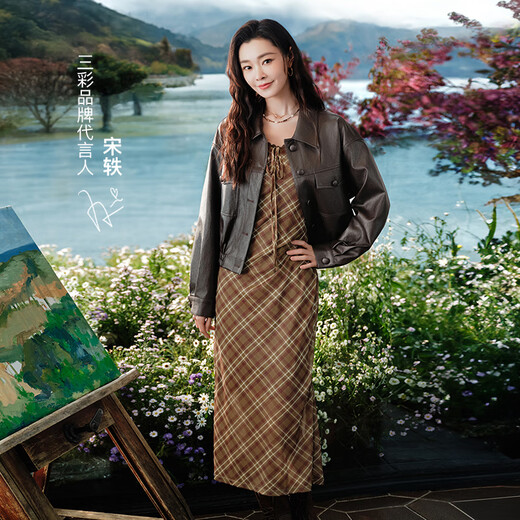 
Three Color 2025 Autumn New PU Leather Jacket Lapel Loose Rotary Sleeve Top Cardigan Leather Jacket M