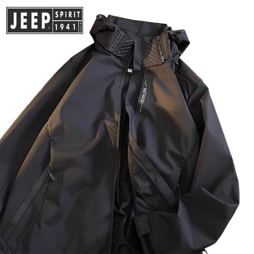JEEP SPIRIT Jeep Charge Men's 2025 New Summer Thin Outdoor Three-in-One Jacket Soft Shell Mountain Climbing Suit Women's Wind-Back 6628m White [Men's Style] L