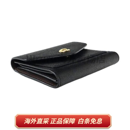 Coach (Coach) Wyn 11 modische farbige Color Casual Leder -Umschlag Kupplung Münzbrieftasche Women's Black Basic Pack (Bag + Dust Bag)