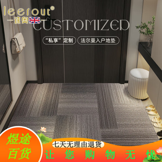 徕奥leerout入户门地垫进门地毯门口家用门垫防滑客厅玄关脚垫可裁剪 全季-15269 120cm*100cm1件数