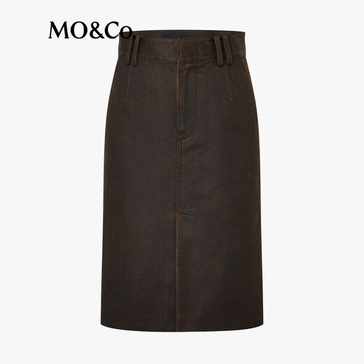 MO / CO. [Série Noir] Jupe 2025 Automne Nouveau produit Velvet fumé rétro avec courroie MBE3SKT023 BRORN S