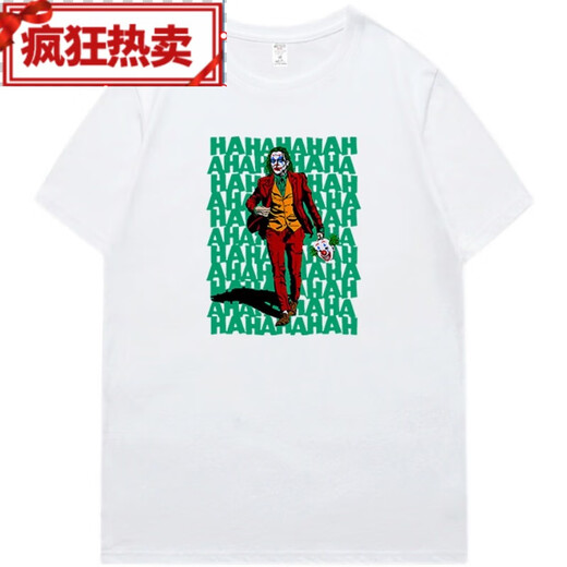 
Golden Mai Bird Heath Ledger Joker Short-sleeved T-shirt Joker Jointly Branded Dark Knight Batman Clothes Movie Peripheral Print F691 Black Clown XS (75-95Jin [Jin equals 0.5 kg])