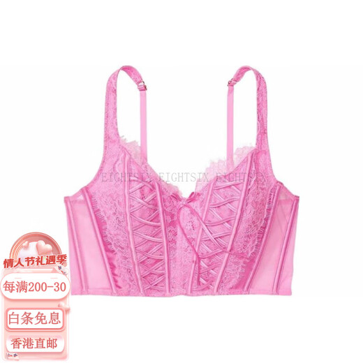 Victoria's Secret Soutien-gorge non rembourré à bretelles et nœud en dentelle Rose Violet Rose Violet L