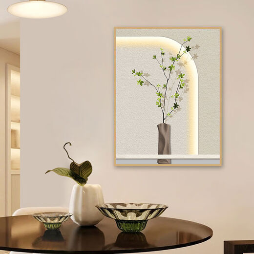 Crème Style Living Room Peintures décoratives modernes Plantes vertes simples peintures suspendues
