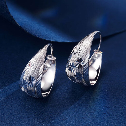 Meluxe platinum earrings for women PT950 platinum baby's breath earrings earrings birthday gift for girlfriend, about 2.31g