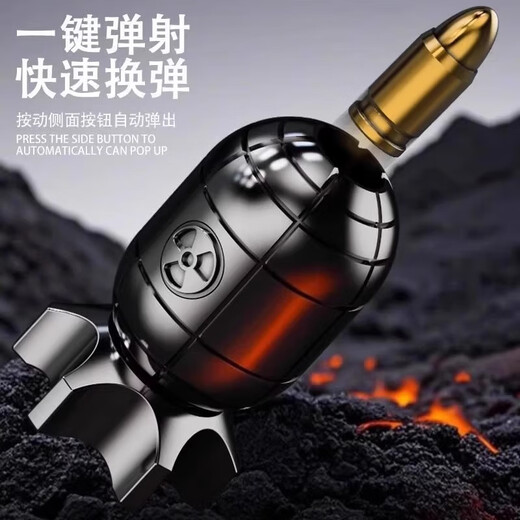 New Creative Agent Small Nuclear Bomb Rotating Decompression Toy Gun Ejectable Backpack Keychain Pendant Small Gift Brilliant Gold Little Boy Keychain - 3 Bullets Free