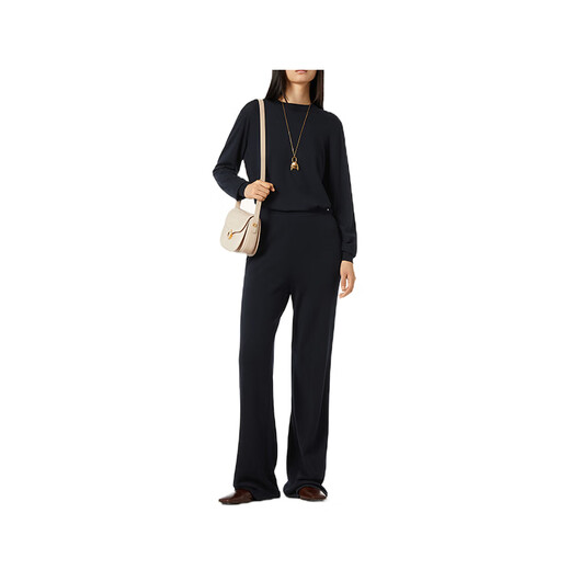 Loro Piana/Nuoyou Pianya LP Damenpullover Wolle Mischung Jersey Langarmed Pullover Basis-Hemd 2025 NEUER STYLE NAVY 36