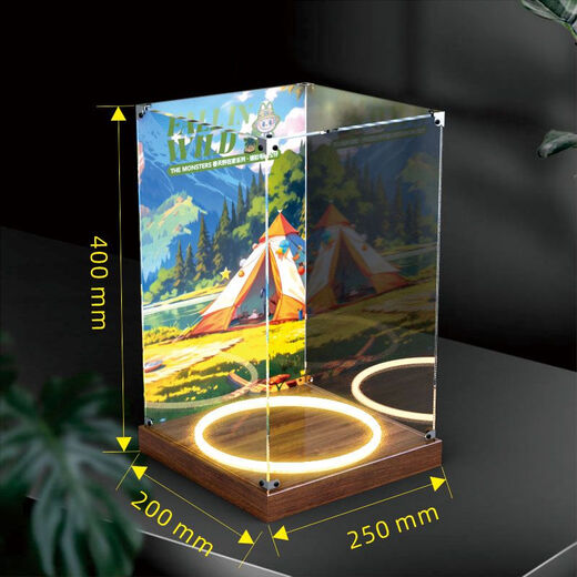 Archangel zimomo display box storage box Bubble Mart zimomo Archangel doll acrylic box high booth + back light painted version (Da Chunye) display box only