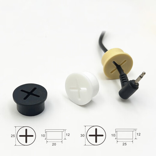 Cat Desktop Threading Hole Cover Mobile Phone Counter Dustproof Wire Hole Plug Small Hole Cross-Wire Rubber Plug Cross Silicone Hole Black 20mm Black 10 Pack