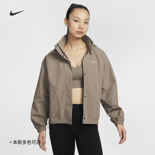 NIKE耐克官方STORM-FIT SWIFT女子防风防泼水跑步夹克 233貂棕_黑_银 XS