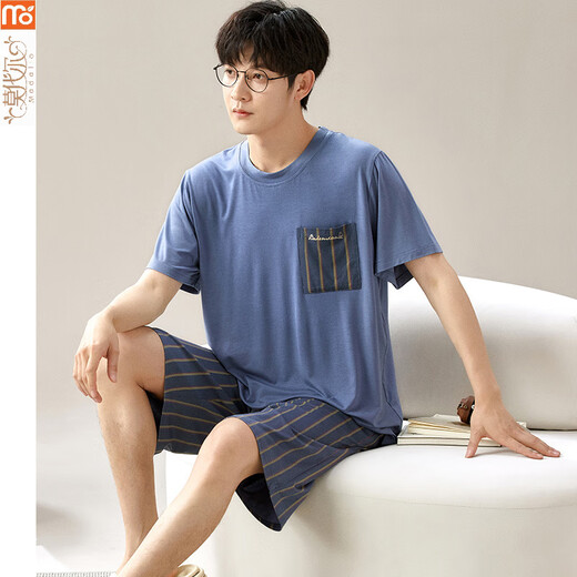 Pajamas modal Summer 2025 Nouveau costume Shorts shorts minces, lâches et décontractés, de grande taille vêtements d'ameublement de maison g [6623] shorts modaux et xl respirant [recommandé 120-140jin [Jin est égal à 0,5 kg]]]