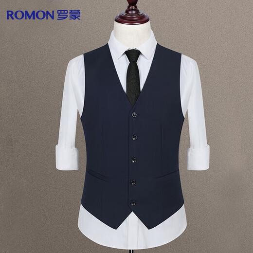 Luo Meng suit vest men's slim business professional work formal wear wedding groom vest waistcoat suit men's clothing