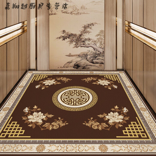 Miaopu le Mat de sol de l'ascenseur ménable haut de gamme haut de gamme Mat de sol de voiture chinoise L'entrée chinoise lavable gratuite haut de gamme peut être personnalisée. Les fleurs sont comme Brocade-NC [carré] -12109 160cm * 160cm