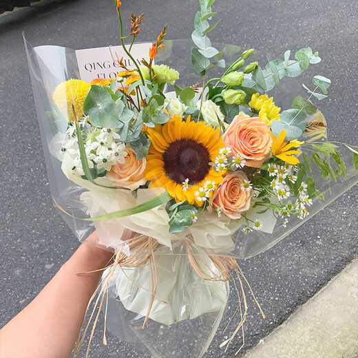 Qiaoxinshi cellophane wrapping paper 50 sheets waterproof paper bouquet wrapping paper handmade diy material practical for new year gifts