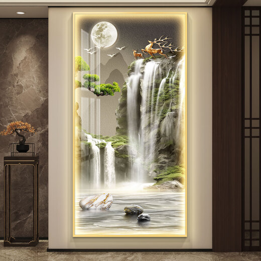 Decoración de la puerta de entrada de Zoci Pintura de la puerta del italiano Bienvenido Bienvenida Pino Lámpara de lujo Entrada Entrada Decoración Corredor Corredor colgante Pintura CN-7170 Agua flotante para ganar dinero estilo ordinario sin luz de 35 mm templado al alto lumbar puro 12 puro 12
