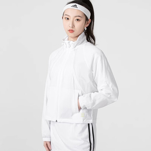 ADIDAS阿迪达斯外套女2025新款夏季跑步防晒衣立领夹克休闲运动服防风衣 HF7287/白色 假一赔十 L