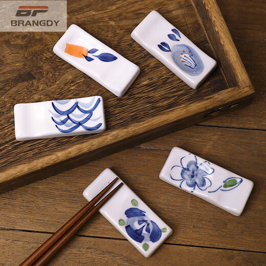 Brangdy Japanese ceramic chopstick holder retro creative male chopsticks stand household chopstick holder chopstick pillow chopstick holder spoon holder table tableware selected chopstick holder 20 pieces_great price