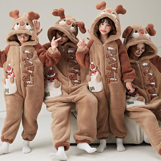 Pijama de una pieza para niñas en el tiburón de invierno baby coral terciopelo más terciopelo engrosado 200 jin [Jin equivale a 0.5 kg] ropa para el hogar de gran tamaño YPF3893 Corgi Bread One-Piece Watid Zipper Style 150cm (Big Children s Peso de tamaño 70-85 Jin [Jin iguala 0.5 kg] Tomar esto)