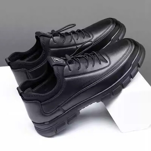 Belle stairs summer wine kitchen chef shoes sports casual leather shoes soft sole soft leather surface casual work men's shoes size 45 46 9901 black 39