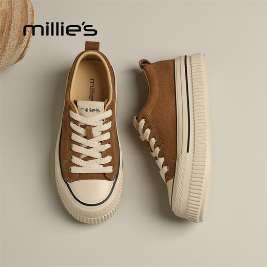 Millies echtes Leder-Cowide Einfacher und komfortabler Leinwandschuhe für Frauen, modische leichte und vielseitige, lässige Schuhe mit dickem Lösern für Frauen, Camel 37