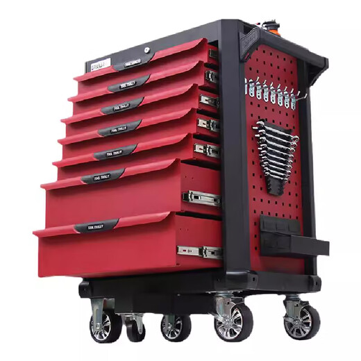 Green Forest Tool Cart Tool Cabinet Workshop Repair Box Cart Multifunctional Hardware Iron Cabinet King Kong 7 Drawer 371-piece Set