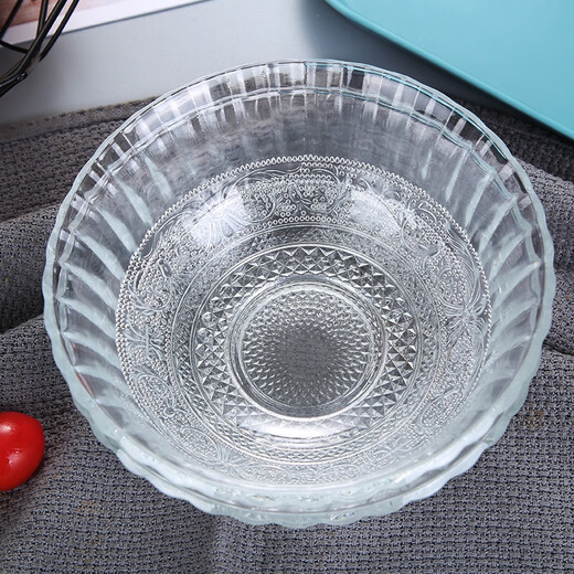 
Yonghuan Home Glass Bowl Large Size Ice Powder Shrimp Sauce and Fairy Grass Creative Personalized Fruit Salad Bowl Exquisite Transparent Sweet Apple Bowl 16755CM 48 pieces