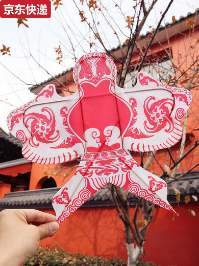 Qilicai Qingming Dragon Boat Festival goldfish sand swallow semi-finished folk handicraft kite retro kite gift box o1283 green clouds-finished product cannot fly 34