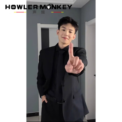 Sound monkey men's jacket high-end suit suit dk uniform dress shoulder pad casual suit wedding dress groomsman suit + black shirt + trousers three-piece suit XL
