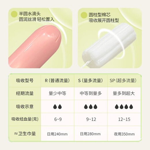 AIMYBEAR 瞌睡熊长导管式卫生棉条8支装 无感易推游泳可用内置式卫生巾新手推荐 超大流量款SP 8支装