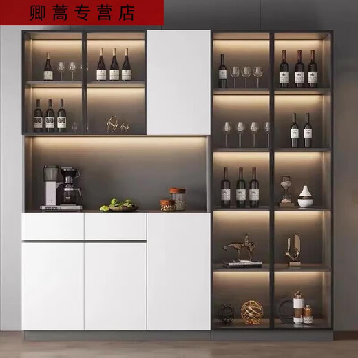 三栖虎2025新款实木餐边柜储物高柜一体靠墙现代客厅柜子家用酒柜靠墙柜 款15280*40*220包安装 白色全实木送货入户包安装