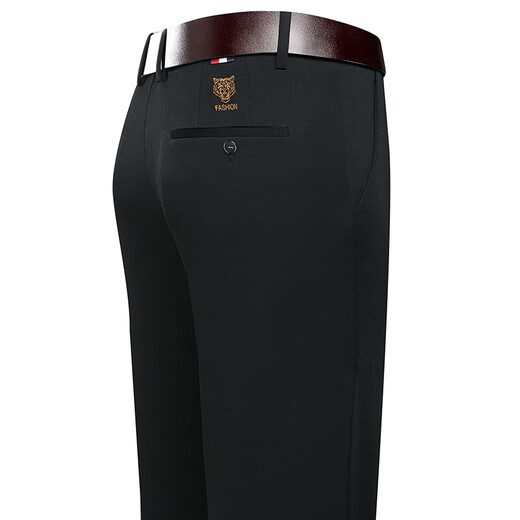 Pierre Cardin 2025 Neue Alkohol-Seidenhosen für Männer, die die eisenfreie High-End-Hose für Männer mit eisenfreiem Long Hosen 9853-Black [Frühling und Herbst] Dicke (Vatertagsgeschenk) 29 sind.