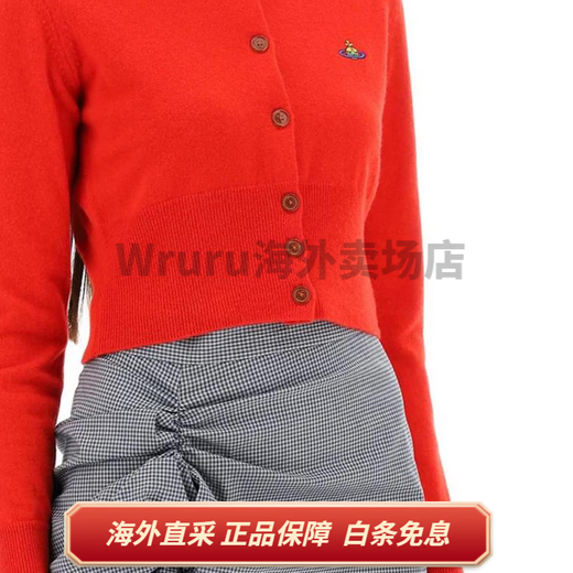 Vivienne Westwood Solid Color Round Neck Kurzer Einbrennungs-Logo Langarmer Pullover Frauen rot rot m