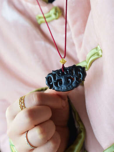 QIWN new diamond ring and field pendant necklace exquisite ink material 18k gold accessories embellishment