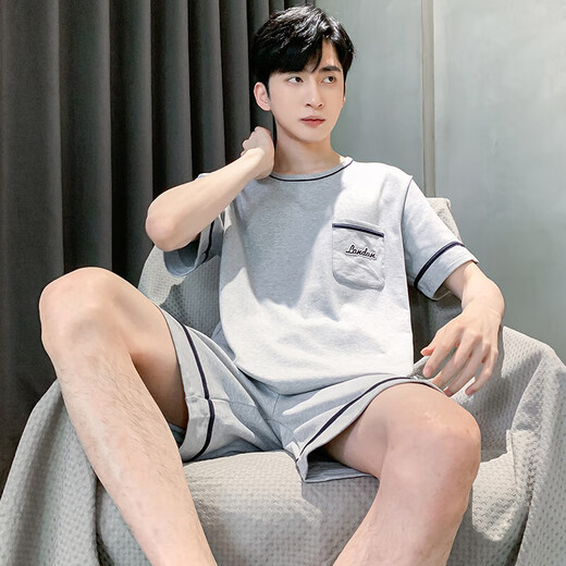 恺芮虎男士睡衣男夏季短袖棉质男款夏天薄款男生可外穿大码家居服 HD9928 XL