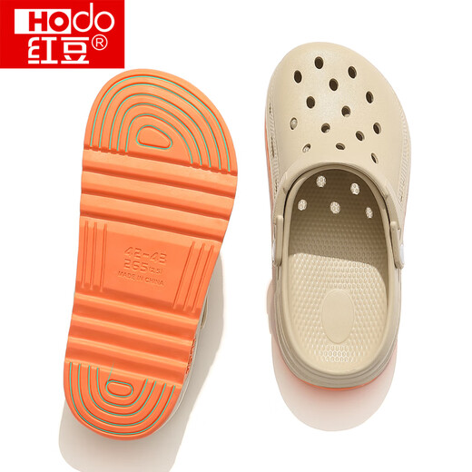 
Red bean operating room anti-slip hole shoes for men 2025 summer new style wear sports anti-odor and wear-resistant soft-soled sandals for women Khaki 42-43 positive size (265mm)