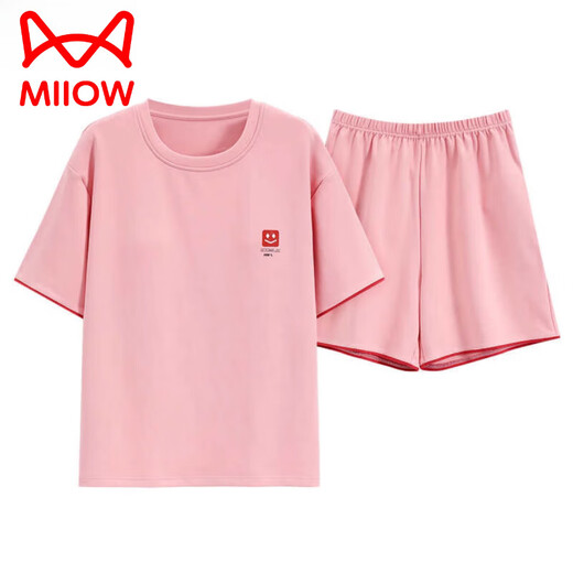 猫人（MiiOW）2025年新款睡衣女夏季爆款纯棉短袖甜美休闲运动家居服套装 Z9855 M 【建议80-100斤穿】