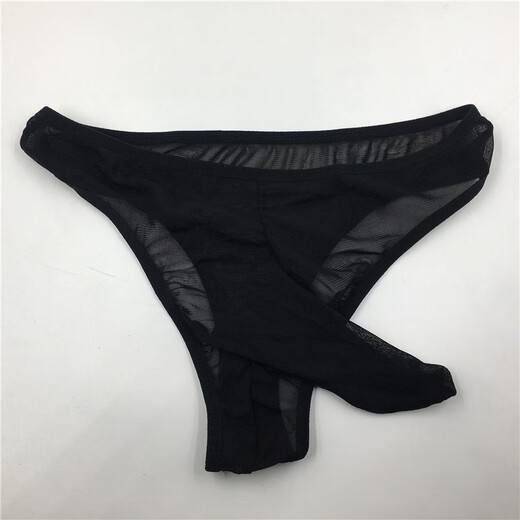Private Shang Men's Sexy Underwear, Elastic Mesh Underwear, Transparent Belt Cover, T-Pants, T-string Underwear, Black, One Size Fits All, 170Jin. Jin is equal to 0.5kg.