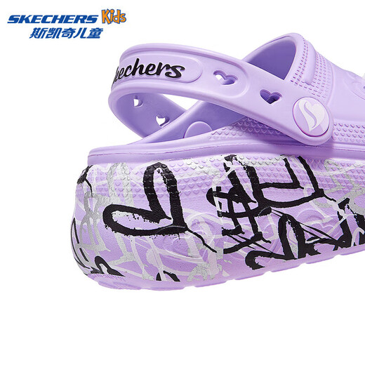 Skechers Girls' Shoes Parent-child Shoes Sports Shoes Summer Croc Shoes Soft Mesh Anti-collision Toe 314093L Lavender/LAV 36