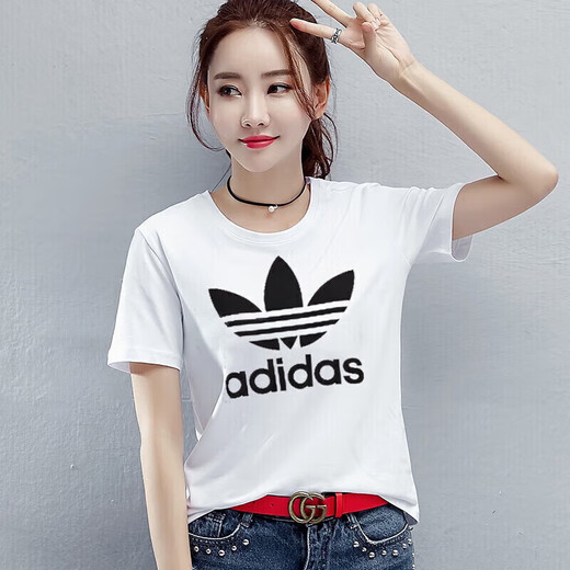 阿迪达斯 （adidas）女装夏季新款透气圆领短袖t恤运动休闲时尚半袖 CV9889 XS