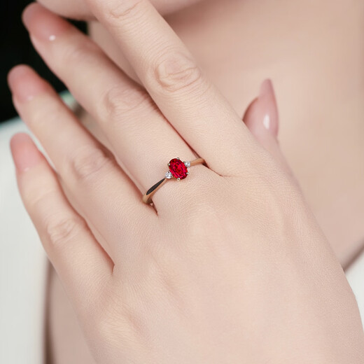 Tingliang 18K gold 0.6 carat pigeon blood red ruby ring, natural diamond women's ring, colorful treasure for your lover, size message (No. 10 to 20) in stock