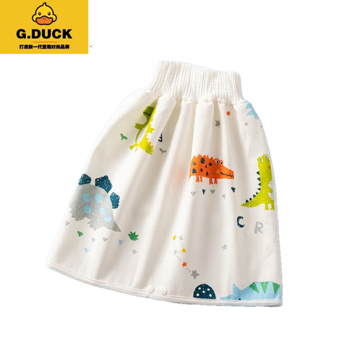 G.DUCKKIDS隔尿裙防水防漏戒尿不湿训练裤男宝女婴儿童夜尿神器可水洗尿布裤 1【高腰隔尿裤子】蓝色章 2条装 4-8岁L码(长50cm)