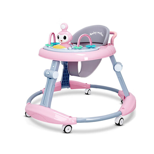 Baby Walker O-leg anti-rotation bébé multifonction anti-roulement Les enfants, garçons et filles peuvent s'asseoir et pousser Style d'apprentissage Blue Aurora - Roue ordinaire - Style de plaque de salle à manger bas de gamme