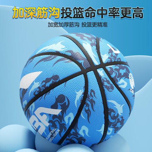 Li Ning (LI-NING) Basketball Children's No. 5 Primary School Students and Youth Indoor and Outdoor Training Special Wear-resistant No. 5 Gift Blue Ball