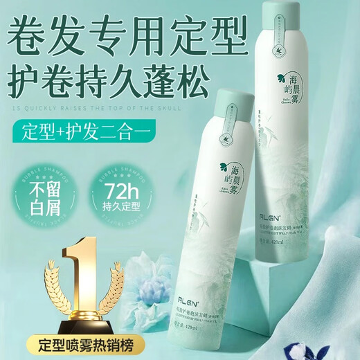 Ailan Gona lightweight curl foam hair wax for curly hair moisturizing and fluffy men and women styling spray foam hair mud hair gel elastin two bottles more cost-effective 420ml*2 bottles