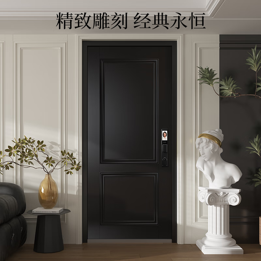欧帝乐（OUDILE）法式复古防盗门入户门格爵墨玉黑+可选别墅大门子母门 科技云锁 2150*1050/2250*960