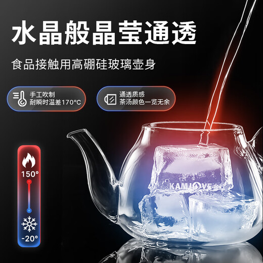 KAMJOVE heat-resistant glass mini teapot flower teapot elegant cup tea ceremony cup tea set small capacity tea art cup small teapot AM-718 250ml