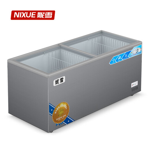 Nixue Supermarkt Gefrierschrank für Handelsschrank Horizontal Gefrierschrank Gefrierschrank Kühlschrank Eisschrank Frisch Schrank Eisschrank Lichtbogenglas 688 Doppeltemperaturglastür Länge 1,6 Meter Breite 0,6 Meter hoch 0,83 Meter