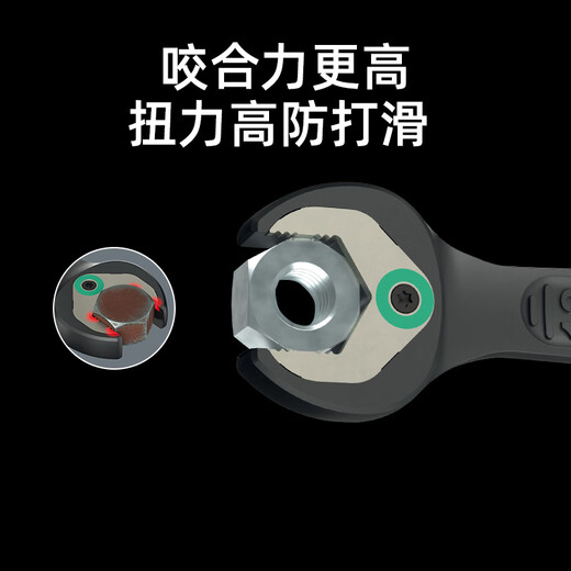 WERA open-end ratchet wrench set 6000 Black Warrior limited edition imported anti-slip matte chrome-plated fine-tooth ratchet wrench 11-piece set (05020017001)