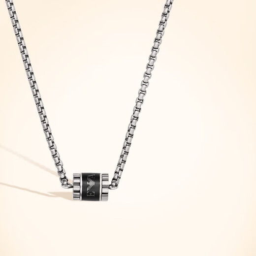 Armani necklace fashion bead transfer bead small waist clavicle chain necklace EGS2844040 men's black